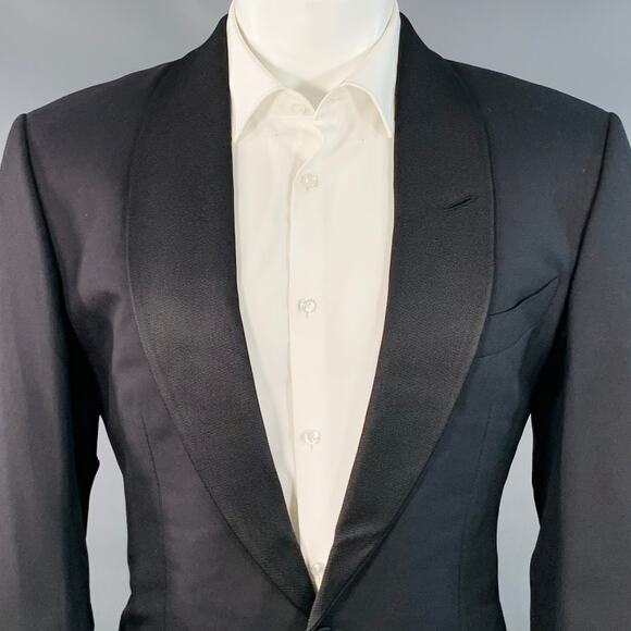 TOM FORD Size 40 Regular Black Wool Shawl Lapel Sport Coat - Picture 2 of 8